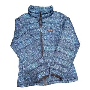 Patagonia Navy and Light Blue Patterned Jacket
